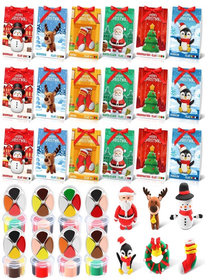Capoda 18 Set Christmas DIY Craft Kit Christmas Air Dry Clay Kit Snowman Santa Claus Making Craft DIY Modeling Clay for Xmas Winter Holiday School Exchange Gifts Party Art Activities Supplies - Image 1